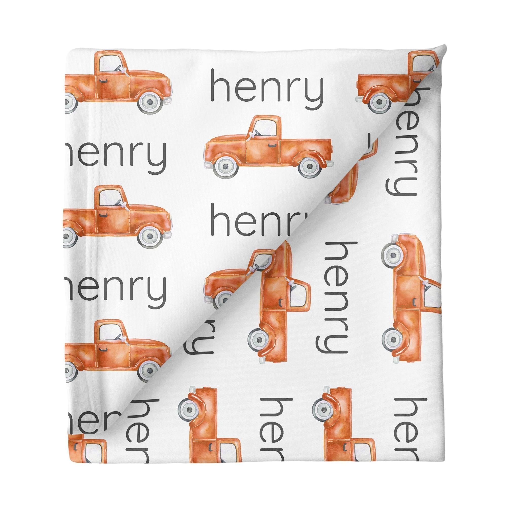 Sugar + Maple Large Stretchy Blanket - Truck Orange