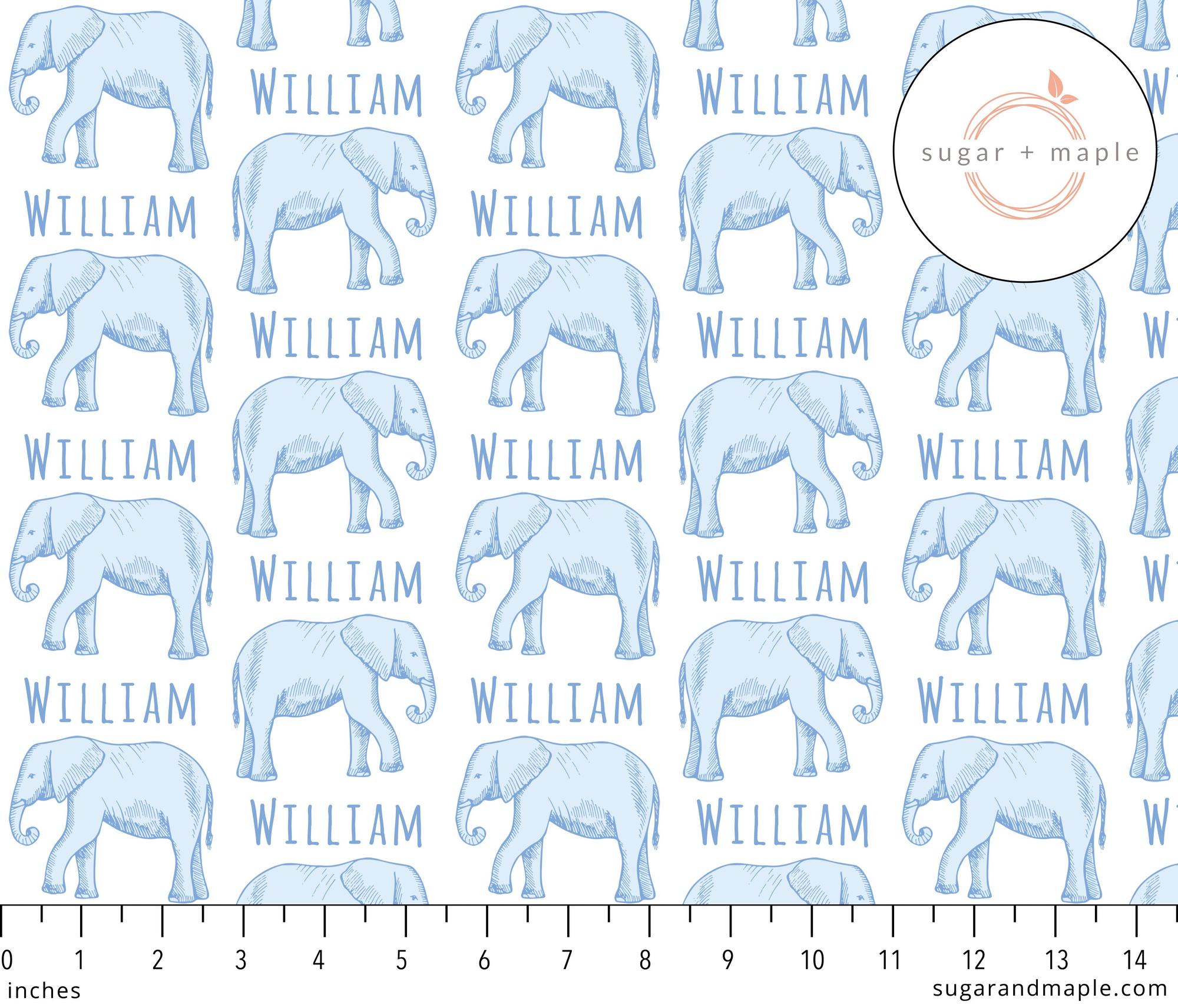Sugar + Maple Large Stretchy Blanket - Elephant Blue